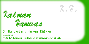 kalman hamvas business card